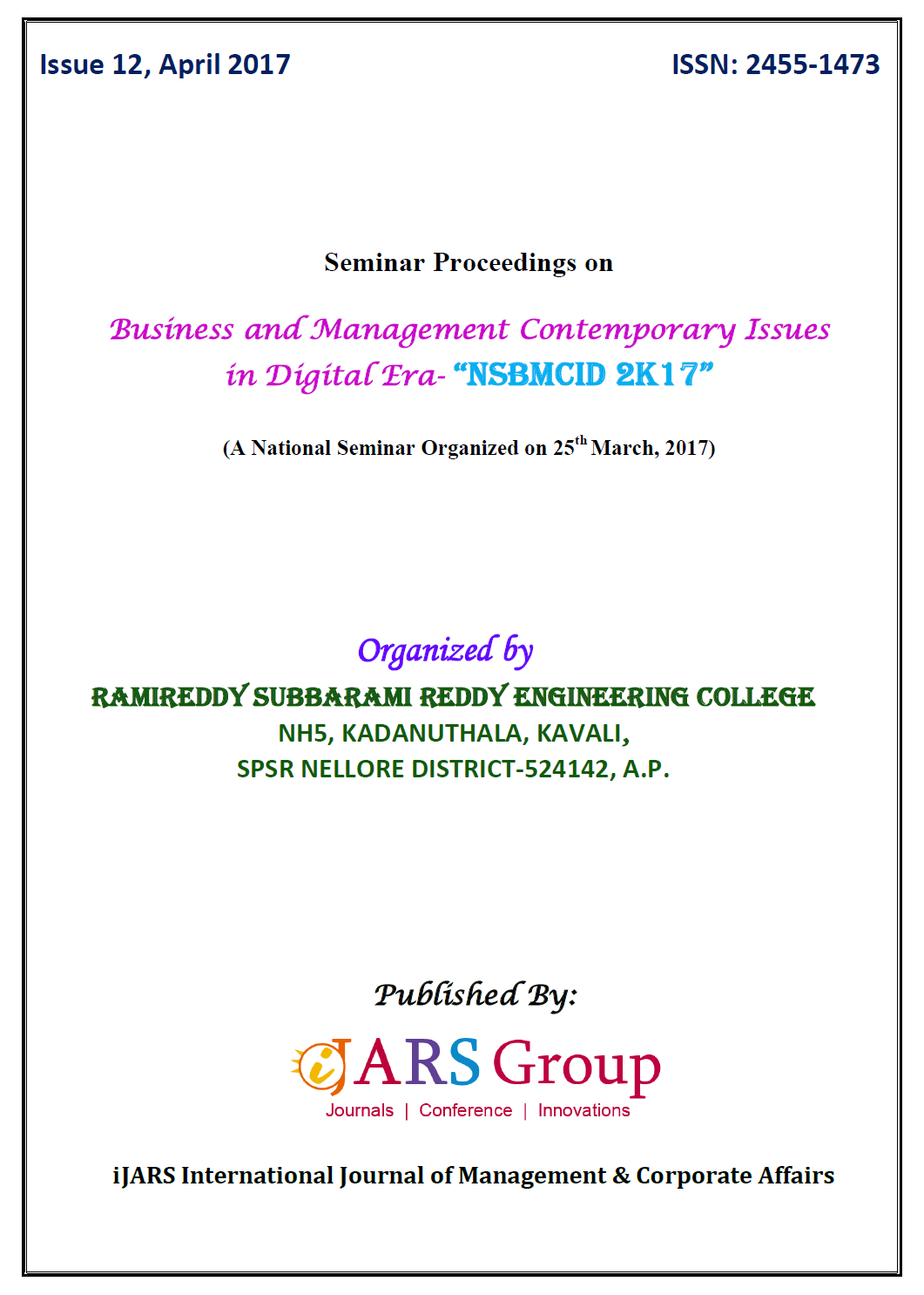 ijars international journal of management corporate affairs contemporary issue management